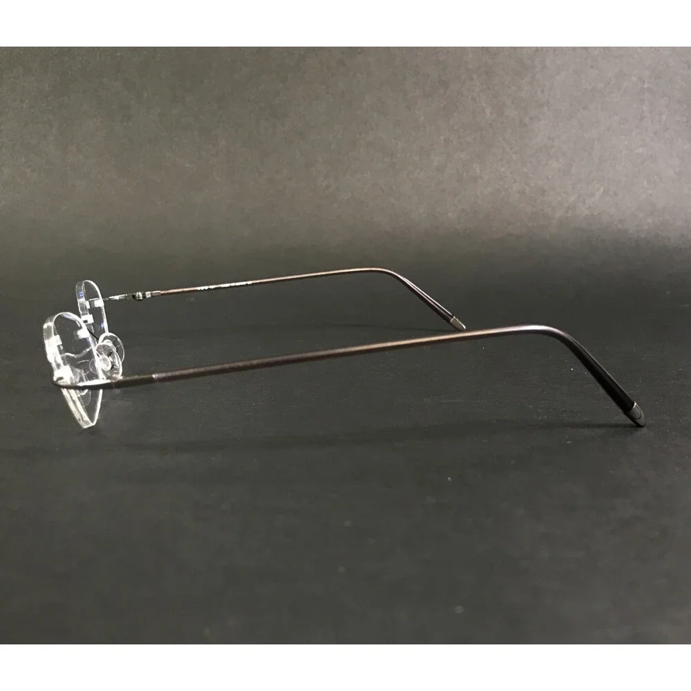 Keo Eyeglasses Frames 107 SGUN Satin Gunmetal Rimless Oval Titanium 47-20-140